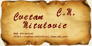 Cvetan Mitulović vizit kartica